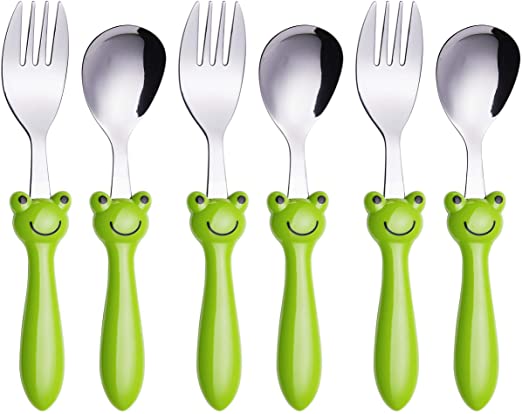 Frog theme stainless steel baby dish set