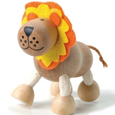 Anamalz wooden lion posable toy