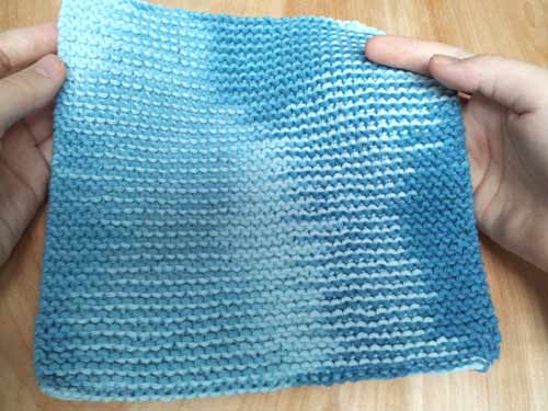 Handmade knit cotton wash cloth
