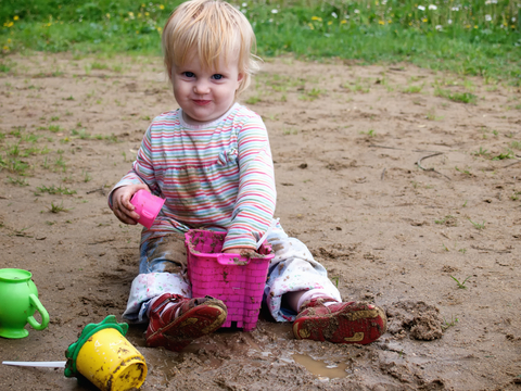 Toddler play in mud