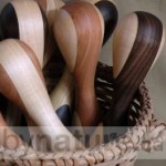 Natural wood baby rattle made in Canada