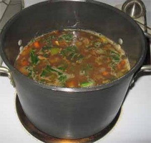 Pot of winter soup