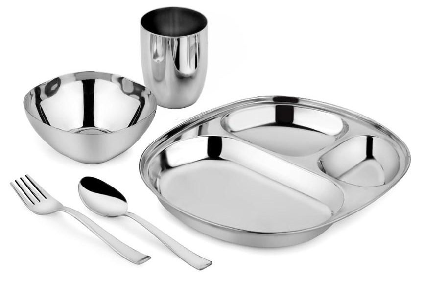 Stainless steel baby feeding dishes