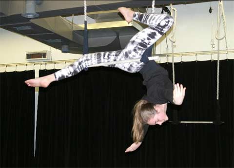 Teen on trapeze
