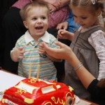 Toddler at his birthday party