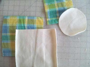 Pieces for sewing an easy cloth doll